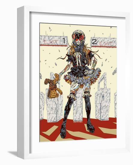 Akiba Exit-HR-FM-Framed Art Print