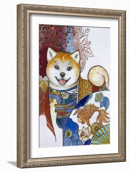 Akita Inu-Oxana Zaika-Framed Giclee Print