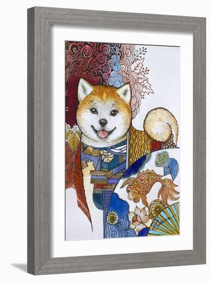 Akita Inu-Oxana Zaika-Framed Giclee Print