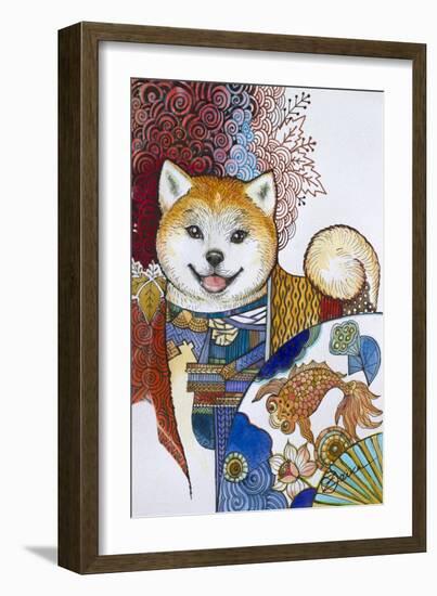 Akita Inu-Oxana Zaika-Framed Giclee Print