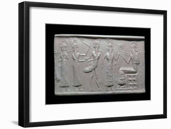 Akkadian cylinder-seal impression. Artist: Unknown-Unknown-Framed Giclee Print