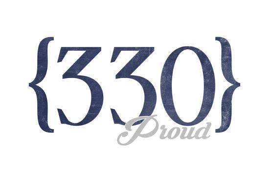 'Akron, Ohio - 330 Area Code (Blue)' Art Print - Lantern Press | Art.com