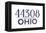 Akron, Ohio - 44308 Zip Code (Blue)-Lantern Press-Framed Stretched Canvas