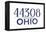 Akron, Ohio - 44308 Zip Code (Blue)-Lantern Press-Framed Stretched Canvas