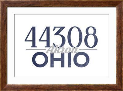 Akron Ohio Zip Codes By Address Akron, Ohio - 44308 Zip Code (Blue)' Art Print - Lantern Press | Art.com