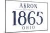 Akron, Ohio - Established Date (Blue)-Lantern Press-Mounted Art Print