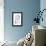 Akron, Ohio - Latitude and Longitude (Blue)-Lantern Press-Framed Stretched Canvas displayed on a wall