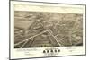 Akron, Ohio - Panoramic Map No. 1 - Akron, OH-Lantern Press-Mounted Art Print