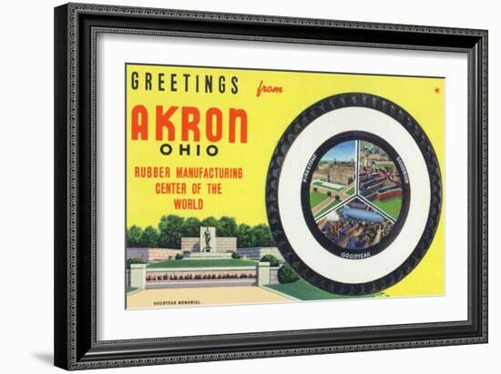 Akron, Ohio - Rubber Manufacturers Firestone, Goodrich, Goodyear-Lantern Press-Framed Art Print