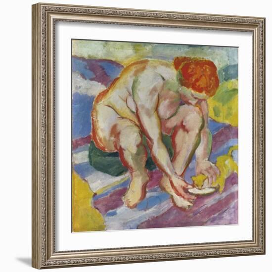 Akt Mit Katze, 1910-Franz Marc-Framed Giclee Print