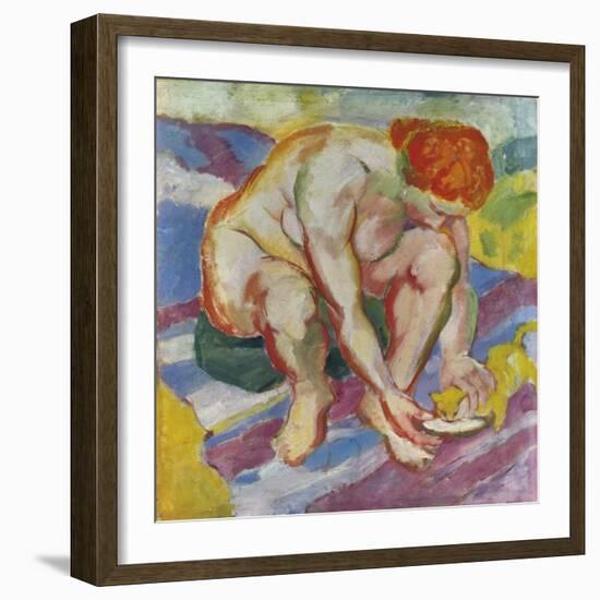 Akt Mit Katze, 1910-Franz Marc-Framed Giclee Print