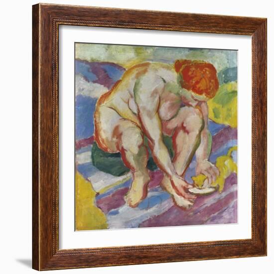 Akt Mit Katze, 1910-Franz Marc-Framed Giclee Print