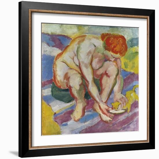 Akt Mit Katze, 1910-Franz Marc-Framed Giclee Print