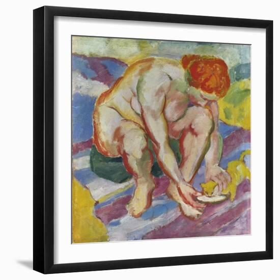 Akt Mit Katze, 1910-Franz Marc-Framed Giclee Print