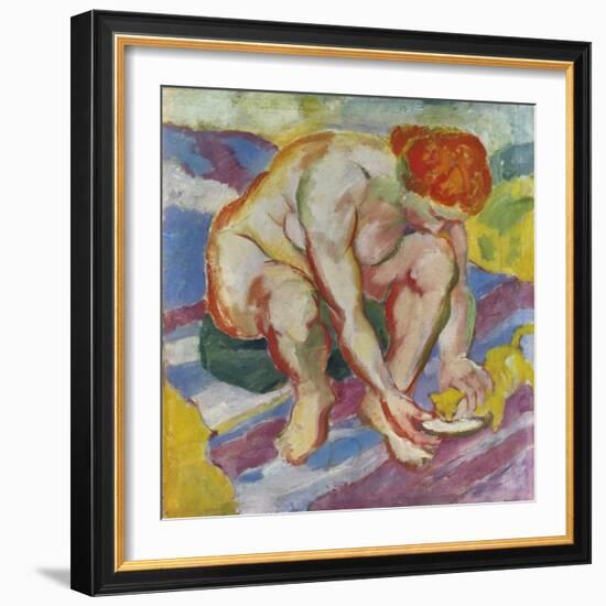 Akt Mit Katze, 1910-Franz Marc-Framed Giclee Print