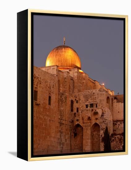 Al-Aqsa Mosque with the Dome of the Rock in the Background, Jerusalem, Israel-null-Framed Premier Image Canvas