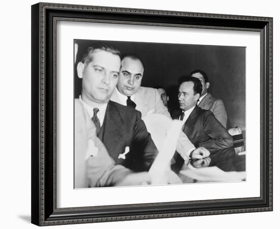 Al Capone, at the Time of His Indictment for Tax Evasion, June 5, 1931-null-Framed Photo