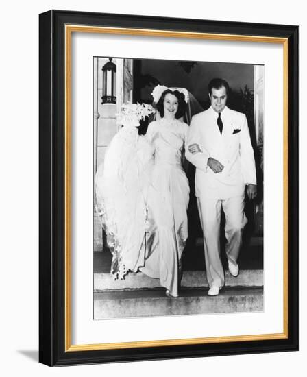 Al Capone's son takes a bride. Mr. and Mrs. Albert Francis Capone-null-Framed Photo
