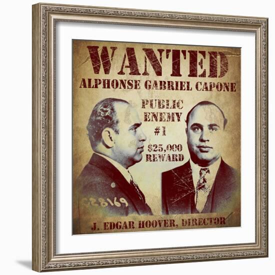 Al Capone Wanted-null-Framed Giclee Print