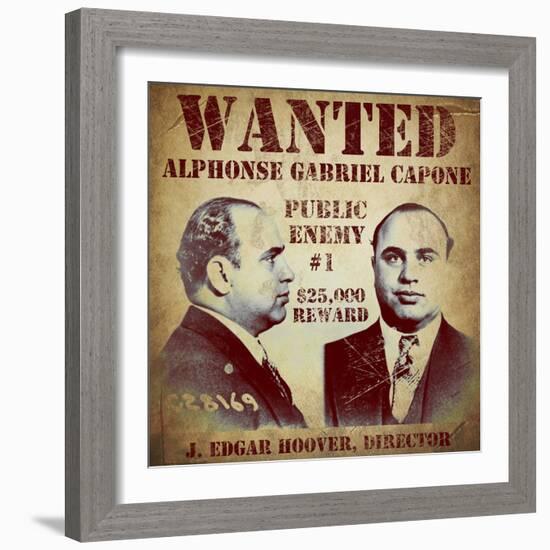 Al Capone Wanted-null-Framed Giclee Print