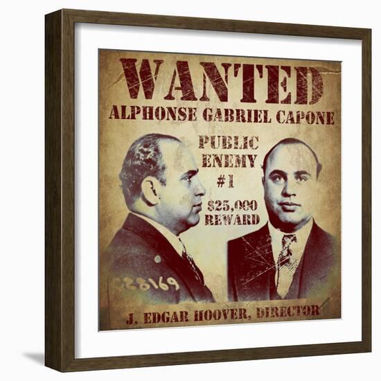 Al Capone Wanted-null-Framed Giclee Print