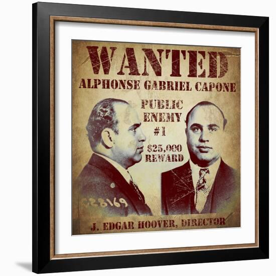 Al Capone Wanted-null-Framed Giclee Print