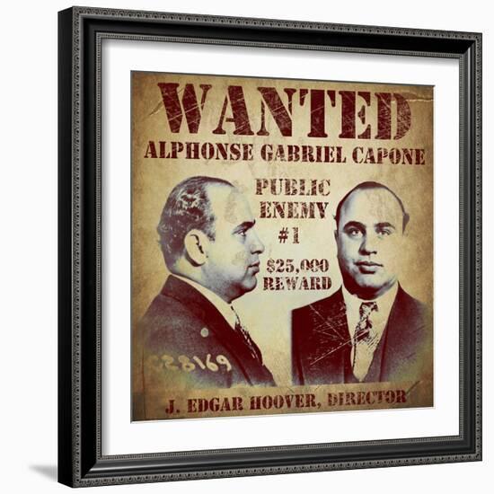 Al Capone Wanted-null-Framed Giclee Print