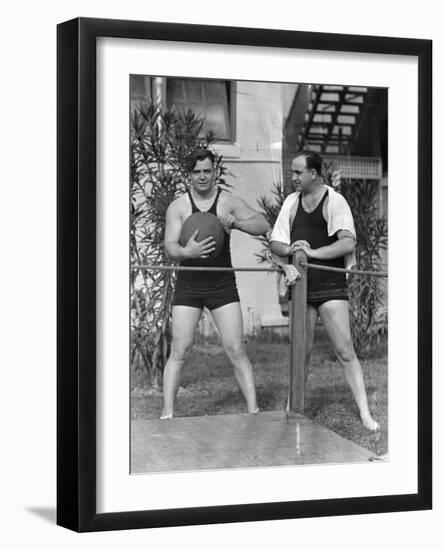 Al Capone Working Out at His Palm Island Home, Miami Beach, C.1930-null-Framed Photographic Print