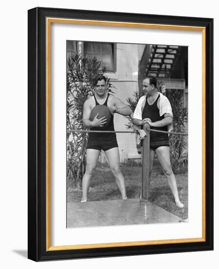 Al Capone Working Out at His Palm Island Home, Miami Beach, C.1930-null-Framed Photographic Print