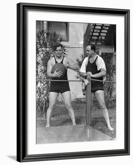 Al Capone Working Out at His Palm Island Home, Miami Beach, C.1930-null-Framed Photographic Print