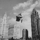 Stunt Man Jack Wylie Kite-Flighting over the Chicago River-Al Fenn-Photographic Print