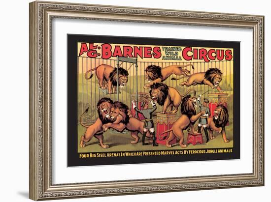 Al G. Barnes Trained Wild Animal Circus-null-Framed Art Print