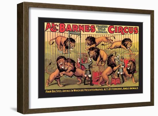 Al G. Barnes Trained Wild Animal Circus-null-Framed Art Print
