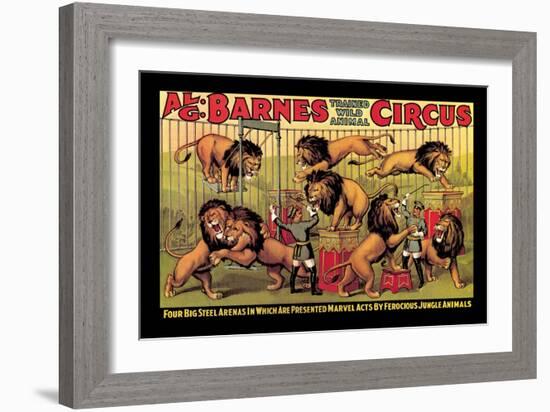 Al G. Barnes Trained Wild Animal Circus-null-Framed Art Print