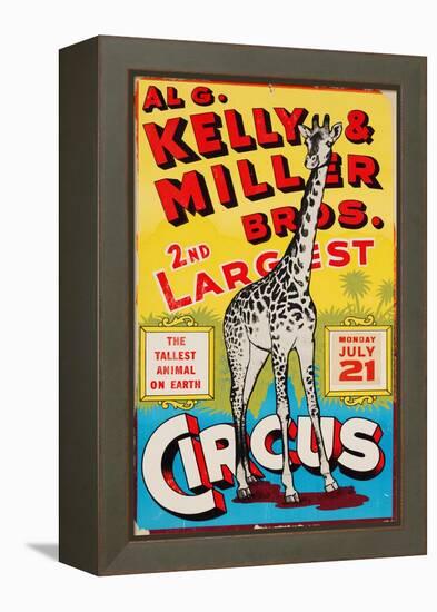 "Al G. Kelly & Miller Bros. 2nd Largest Circus: the Tallest Animal on Earth", Circa 1941-null-Framed Premier Image Canvas