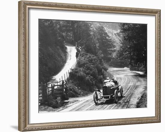 Al Guinness in a Sunbeam, Isle of Man Tt Race, 1914-null-Framed Photographic Print