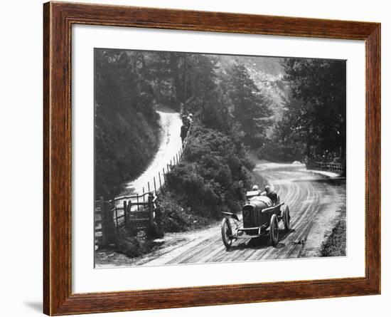 Al Guinness in a Sunbeam, Isle of Man Tt Race, 1914-null-Framed Photographic Print