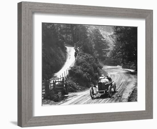 Al Guinness in a Sunbeam, Isle of Man Tt Race, 1914-null-Framed Photographic Print