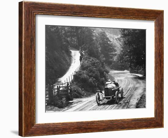 Al Guinness in a Sunbeam, Isle of Man Tt Race, 1914-null-Framed Photographic Print