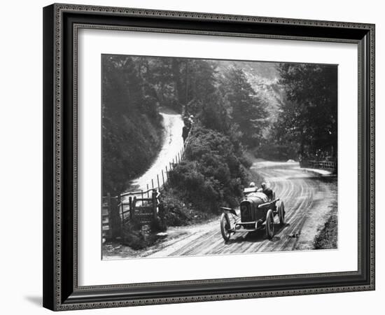 Al Guinness in a Sunbeam, Isle of Man Tt Race, 1914-null-Framed Photographic Print