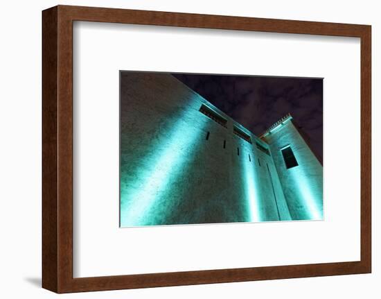 Al Hisn Fort, Museum, Illuminated, Sharjah Light Festival, Emirate of Sharjah-Axel Schmies-Framed Photographic Print