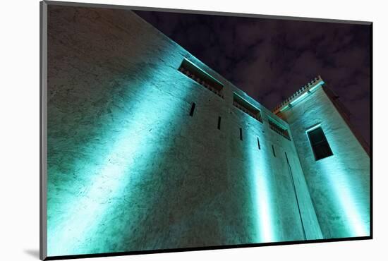 Al Hisn Fort, Museum, Illuminated, Sharjah Light Festival, Emirate of Sharjah-Axel Schmies-Mounted Photographic Print