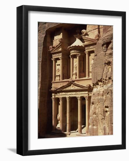 Al Khazneh, Rock-Cut Building Called the Treasury, Archaeological Site, Petra, Jordan, Middle East-Neale Clarke-Framed Photographic Print