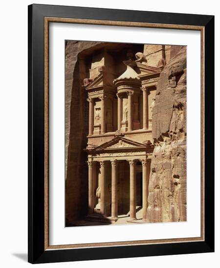 Al Khazneh, Rock-Cut Building Called the Treasury, Archaeological Site, Petra, Jordan, Middle East-Neale Clarke-Framed Photographic Print