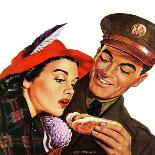 "Hot Dog for a Hot Date," Saturday Evening Post Cover, October 10, 1942-Al Moore-Giclee Print