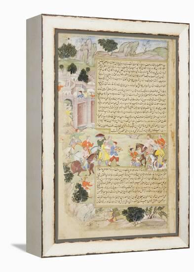 Al-Mu'Tazz Sends Gifts to Abdulla Ibn Abdulla, from the Tarikh-I Alfi Manuscript, C.1592-94-null-Framed Premier Image Canvas