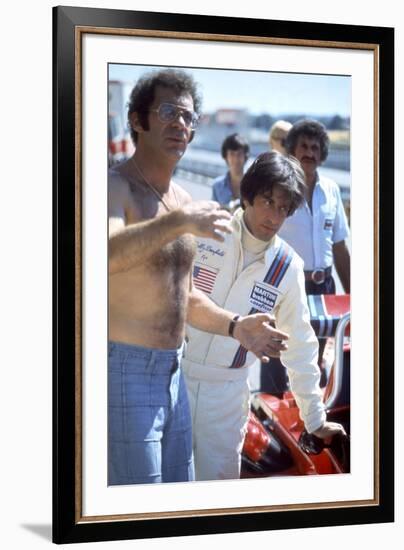 Al Pacino, producer, director Sydney Pollack, on the set of the film Bobby Deerfield, 1977 (photo)-null-Framed Photo