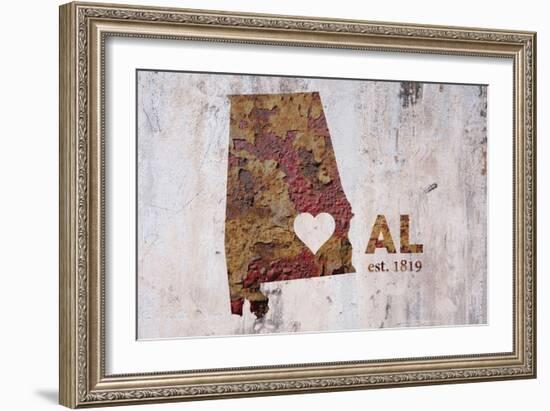 AL Rusty Cementwall Heart-Red Atlas Designs-Framed Giclee Print