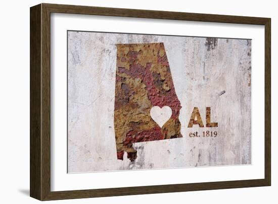 AL Rusty Cementwall Heart-Red Atlas Designs-Framed Giclee Print