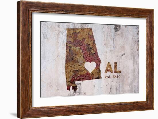 AL Rusty Cementwall Heart-Red Atlas Designs-Framed Giclee Print